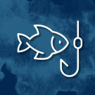 Fish with fish hook illustration