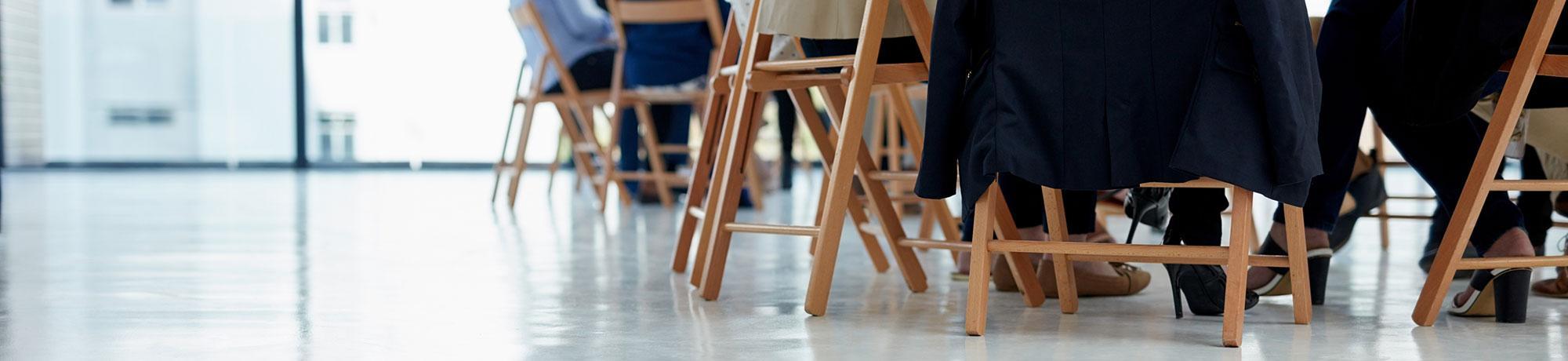 chairs sitting in groups